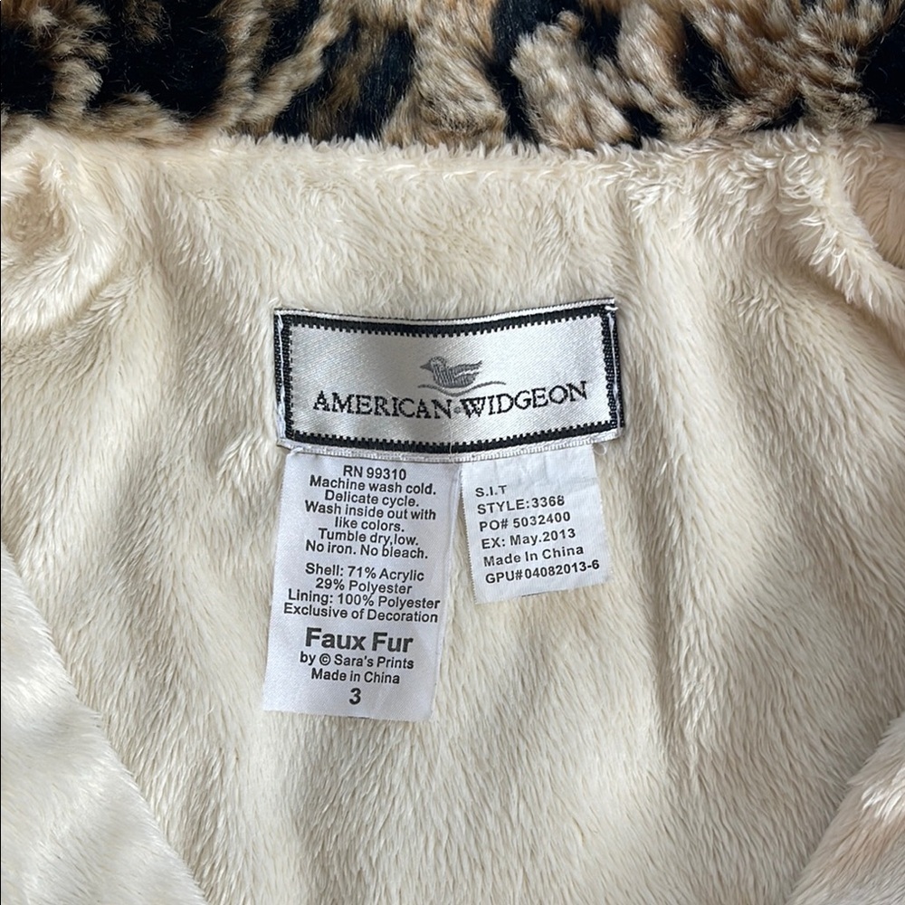 American Widgeon Faux Fur Vest 3-4T - Picture 3 of 7